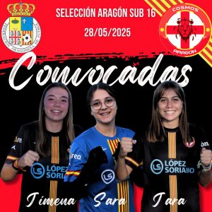 Sara, Jimena y Jara repiten convocatoria con la selección aragonesa Sub16.