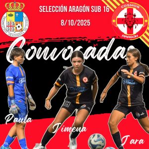 Tres jugadoras del Cosmos Aragón vuelven a ser convocadas con la Selección Sub-16 de Aragón