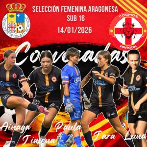 Seis jugadoras Cósmicas en los entrenamientos de la Selección aragonesa Sub 14 y Sub 16